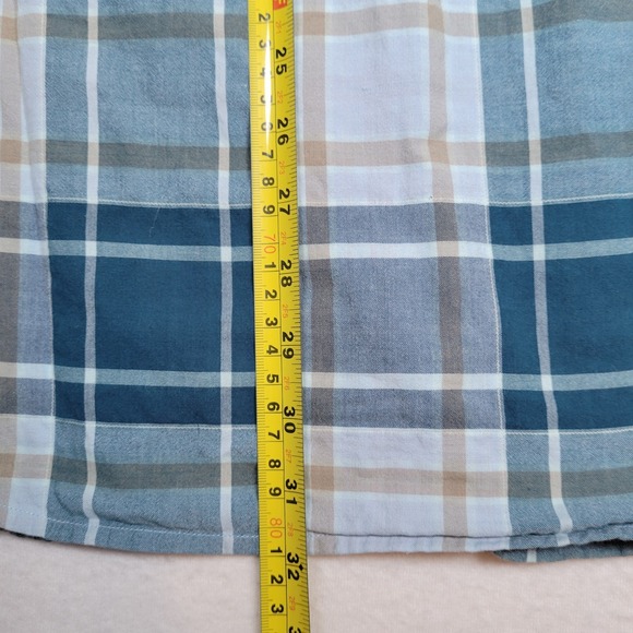 Tommy Bahama Mens Perfect Duo Plaid Flannel Button Up Shirt, Blue, L - Picture 7 of 8